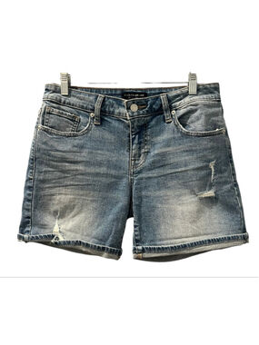 Lucky Brand The Roll Up Medium Wash Denim Jean Shorts Size 4/27 Stretch Casual
